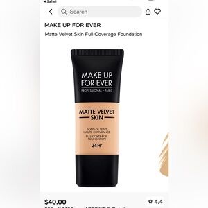 MAKE UP FOR EVER
Matte Velvet Skin Full Coverage Foundation shade y235 Search
